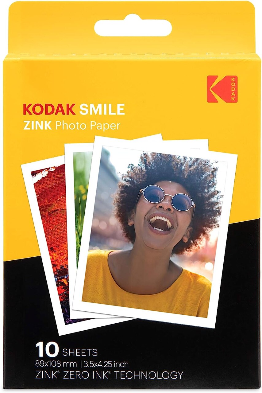Kodak Zink Photo Paper 3.5x4.25", Zink Paper Compatible with Kodak Smile Classic Instant Camera